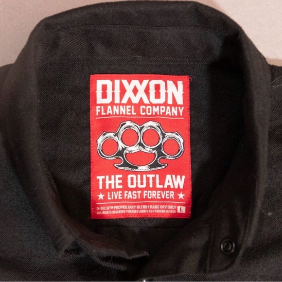 Dixxon Flannel Co. The Outlaw Black Snap Button Long Sleeve Shirt Men's Large - Picture 3 of 3